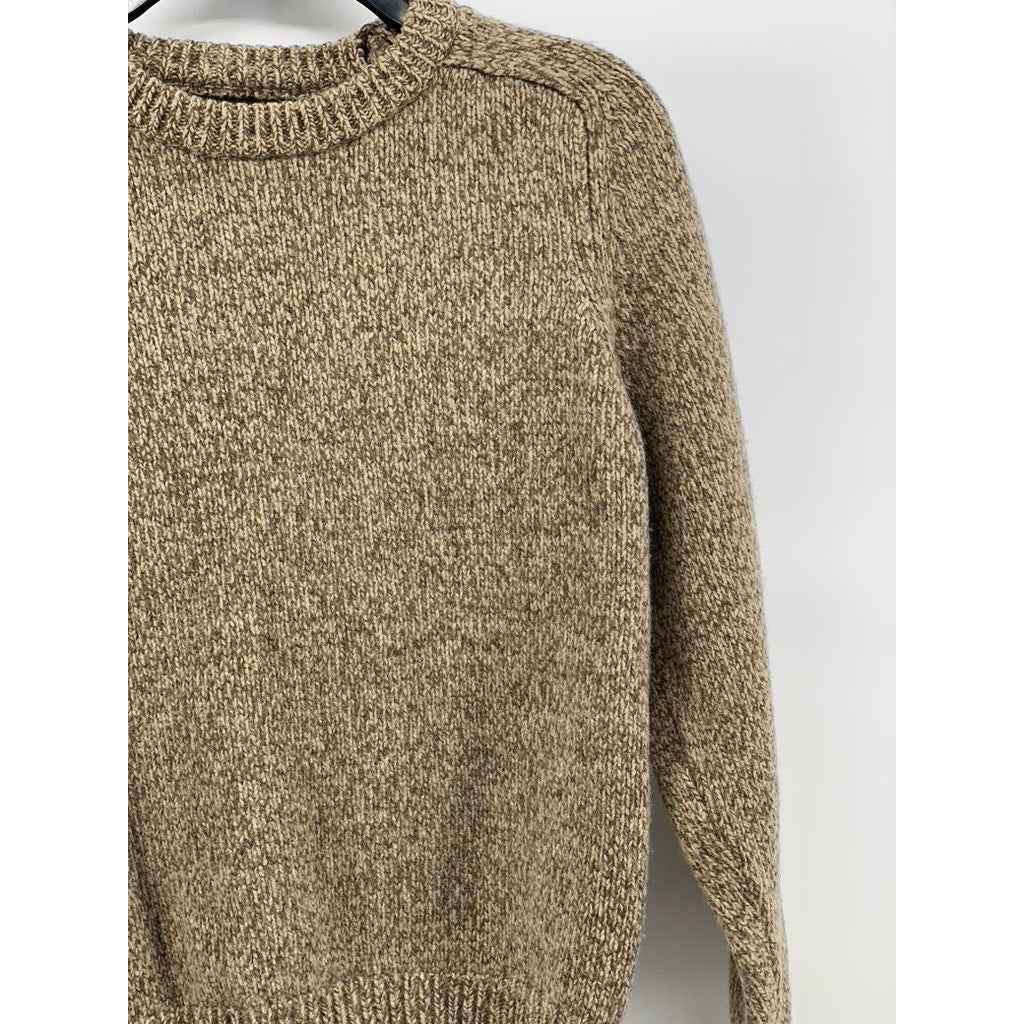 J.CREW Men's Tan Knit Lambs Wool Crewneck Long Sleeve Pullover Sweater SZ L