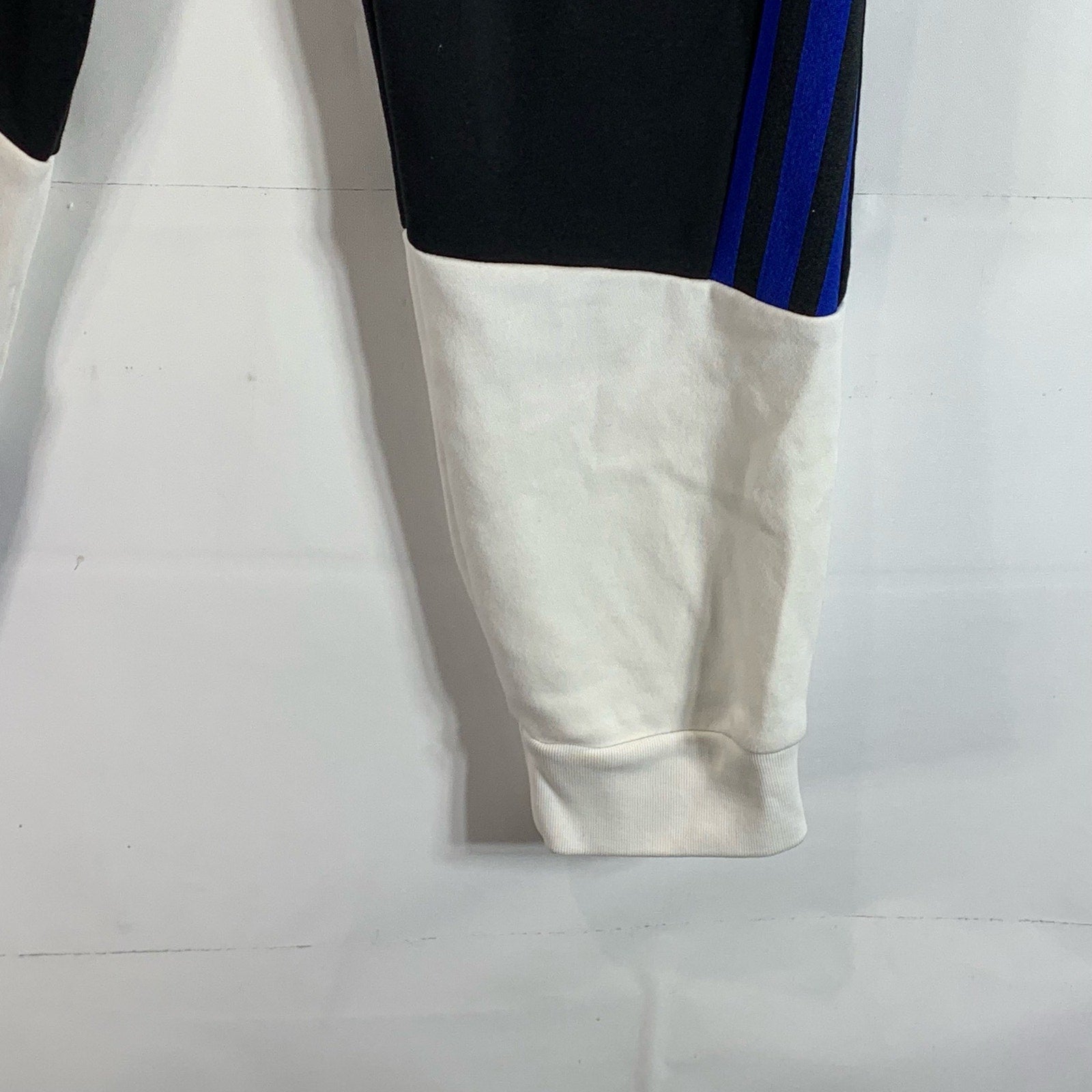 ADIDAS Men's Black/Blue/White Colorblock Fleece Drawstring Pull-On Pants SZ 2XL