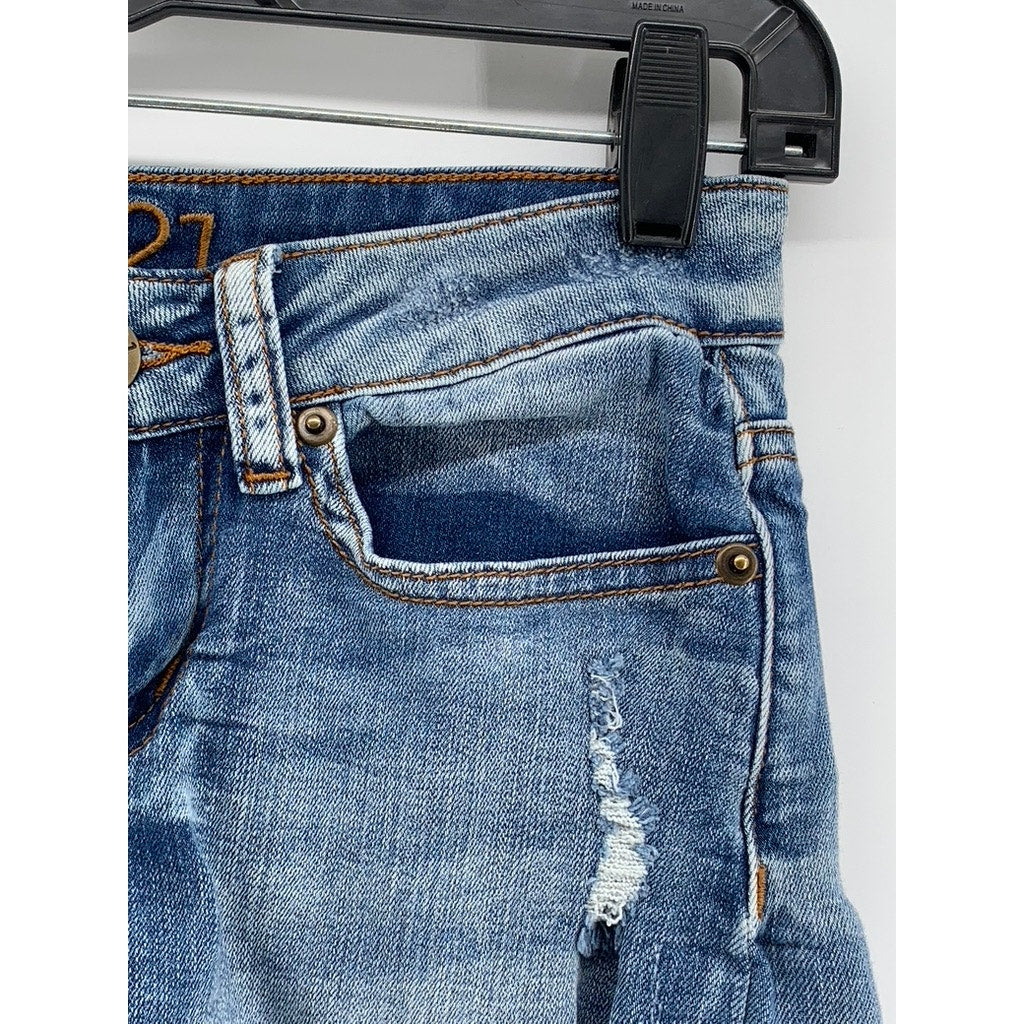 RUE 21 Women's Blue Denim Cut-Off Distressed Shorts SZ 1/2