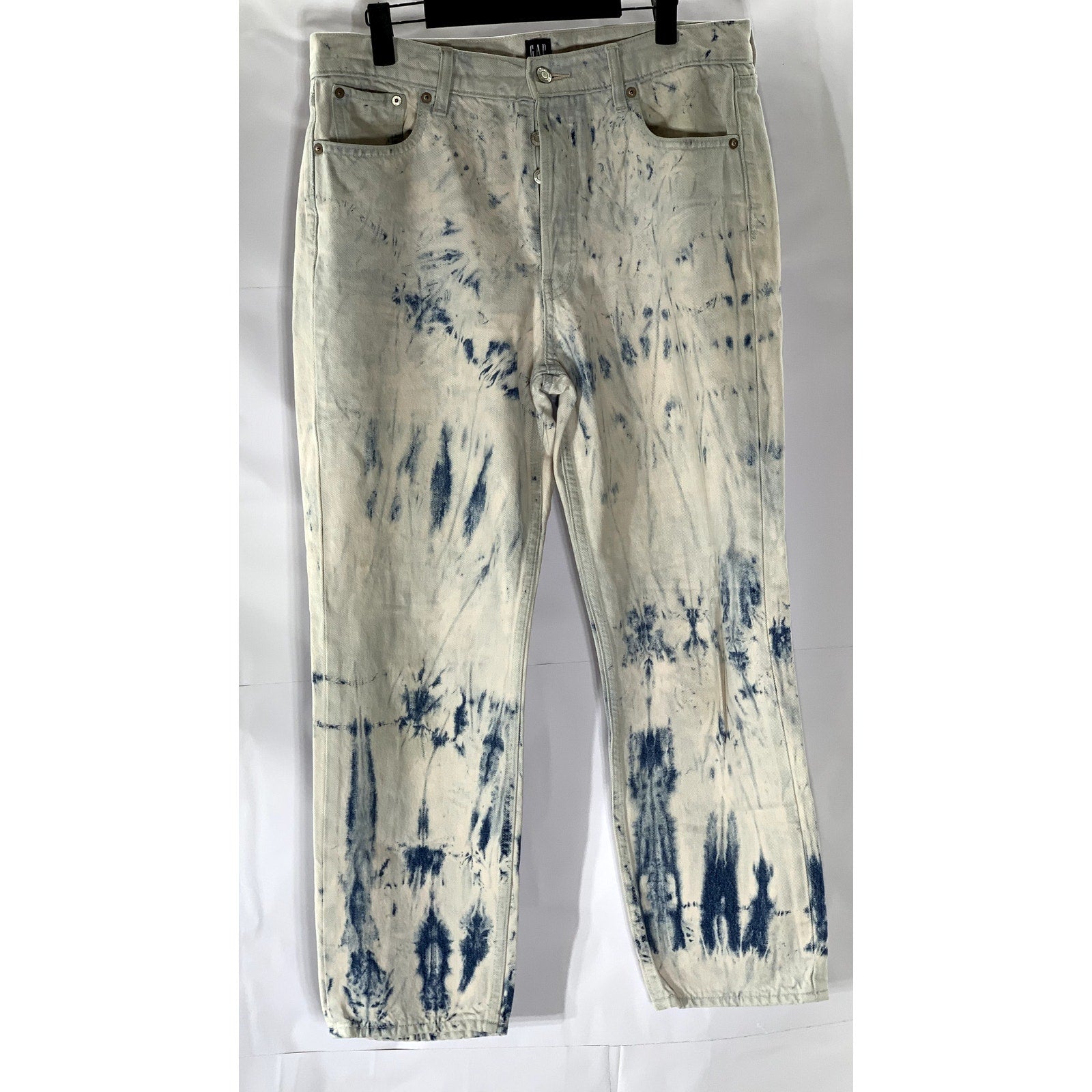 GAP DENIM Women's Pink-Blue Tie-Dye Cheeky Denim Straight Jean SZ 10/30