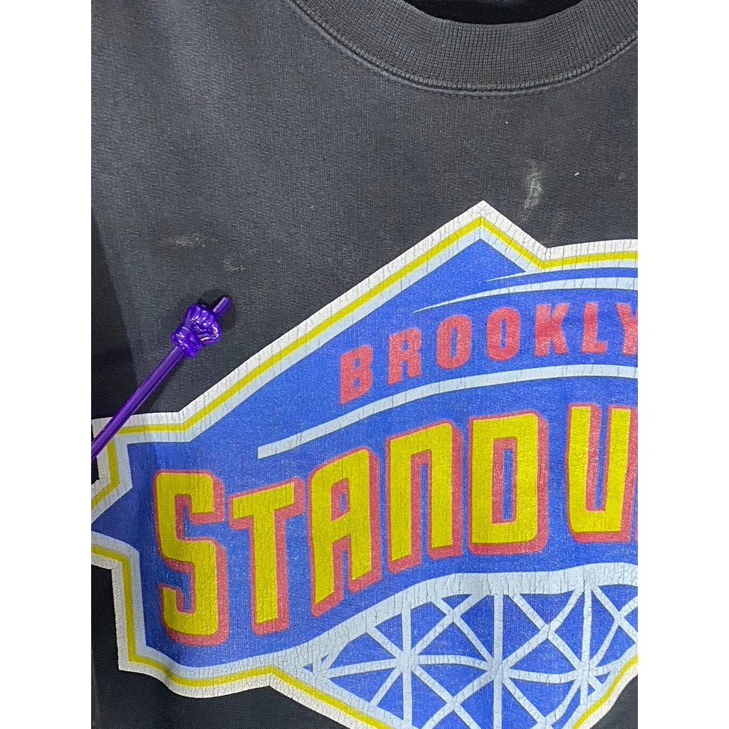 PENNANT RACEGEAR Men's Vintage Black Graphic Crewneck Long Sleeve Sweatshirt SZL