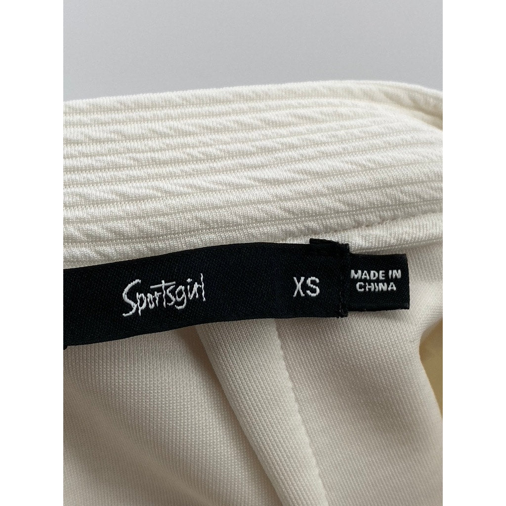 SPORTSGIRL Women's White Textured Pull-On A-Line Pocketless Mini Skirt SZ XS