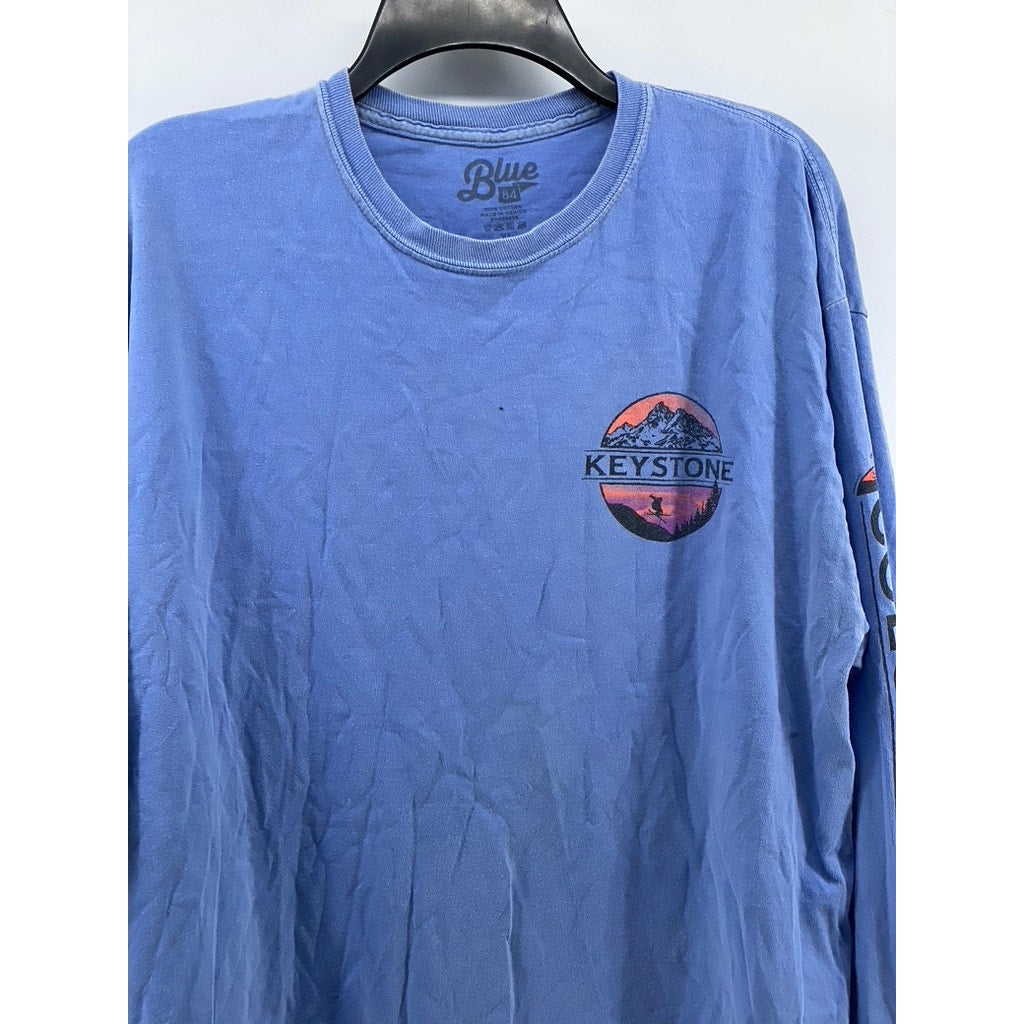 BLUE 84 Men's Blue Colorado Keystone Crewneck Casual Long Sleeve T-Shirt SZ XL