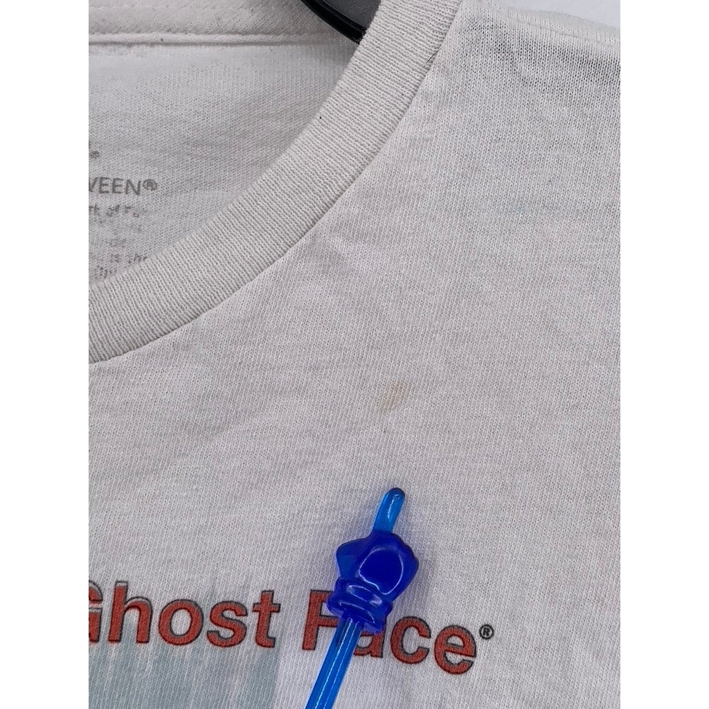 GHOST FACE Men's White Vintage Graphic Short Sleeve T-Shirt SZ L