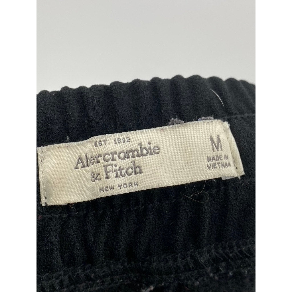 ABERCROMBIE & FITCH Men's Black Drawstring Zipper-Hem Pull-On Sweatpants SZ M