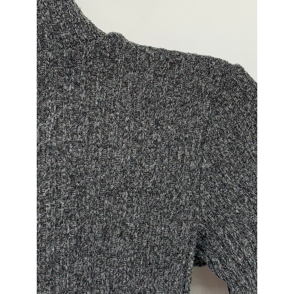 WILFRED FREE Women's Charcoal Rib Mock-Neck Long Sleeve Sweater Top SZ XS