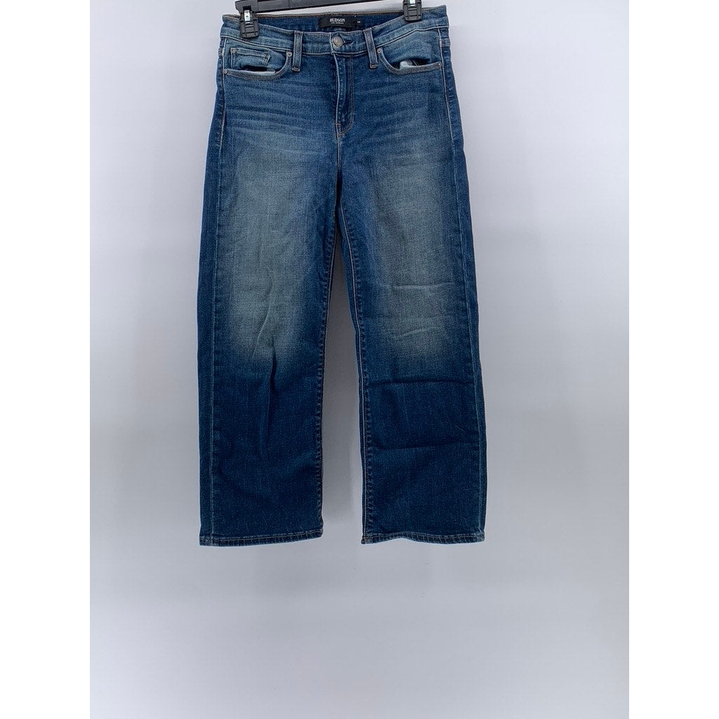 HUDSON JEANS Women's Dark Wash Blue Denim Stella Mid-Rise Cropped Jeans SZ 28