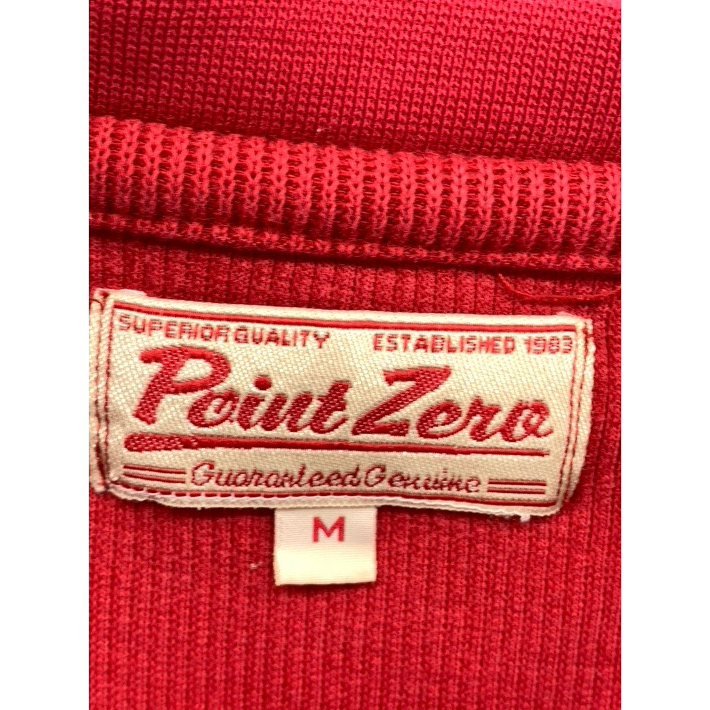 POINT ZERO Men's Red-Gray Vintage Crewneck Knit Color Block Sweatshirt SZ M