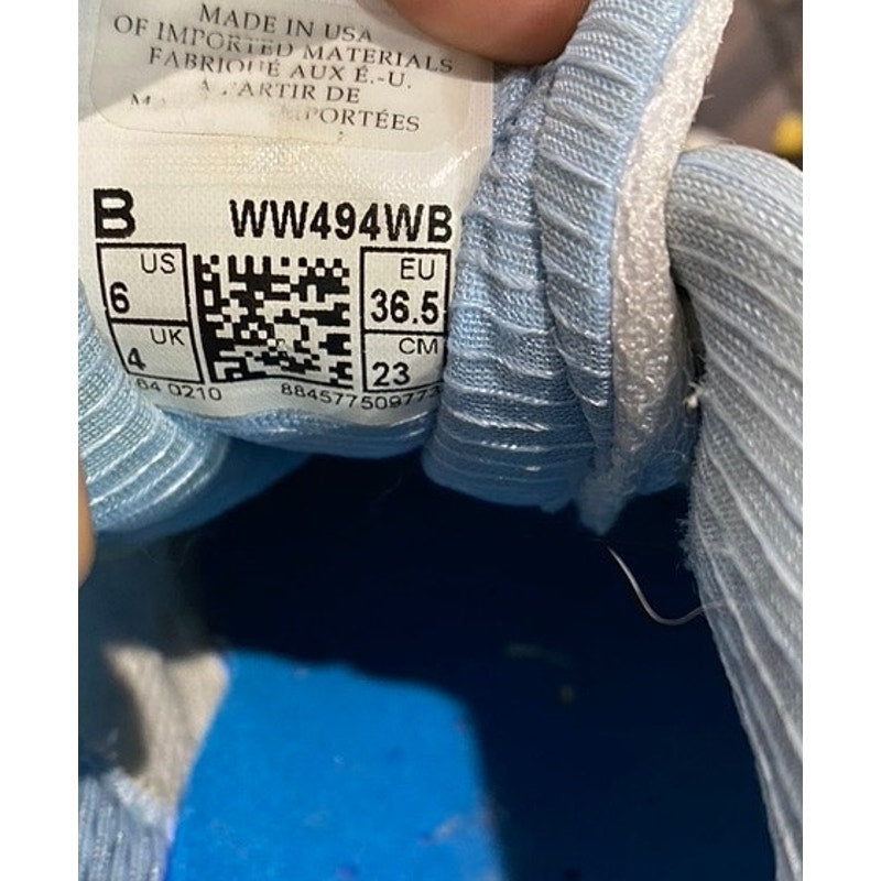 NEW BALANCE Women's White-Blue Mesh 494 Lace-Up Walking Sneakers SZ 6