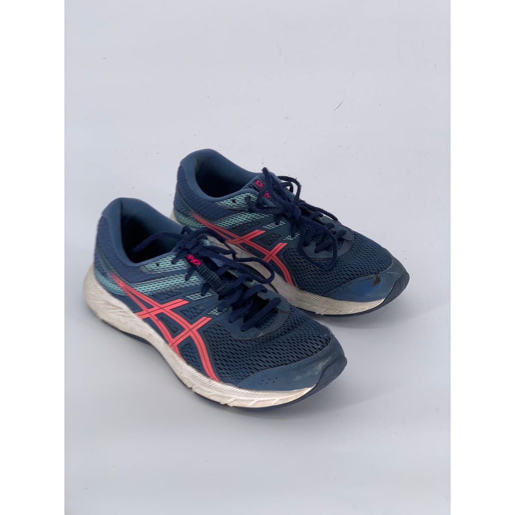 ASICS Women's Blue Mesh Gel-Contend 6 Lace-Up Running Sneakers SZ 9.5