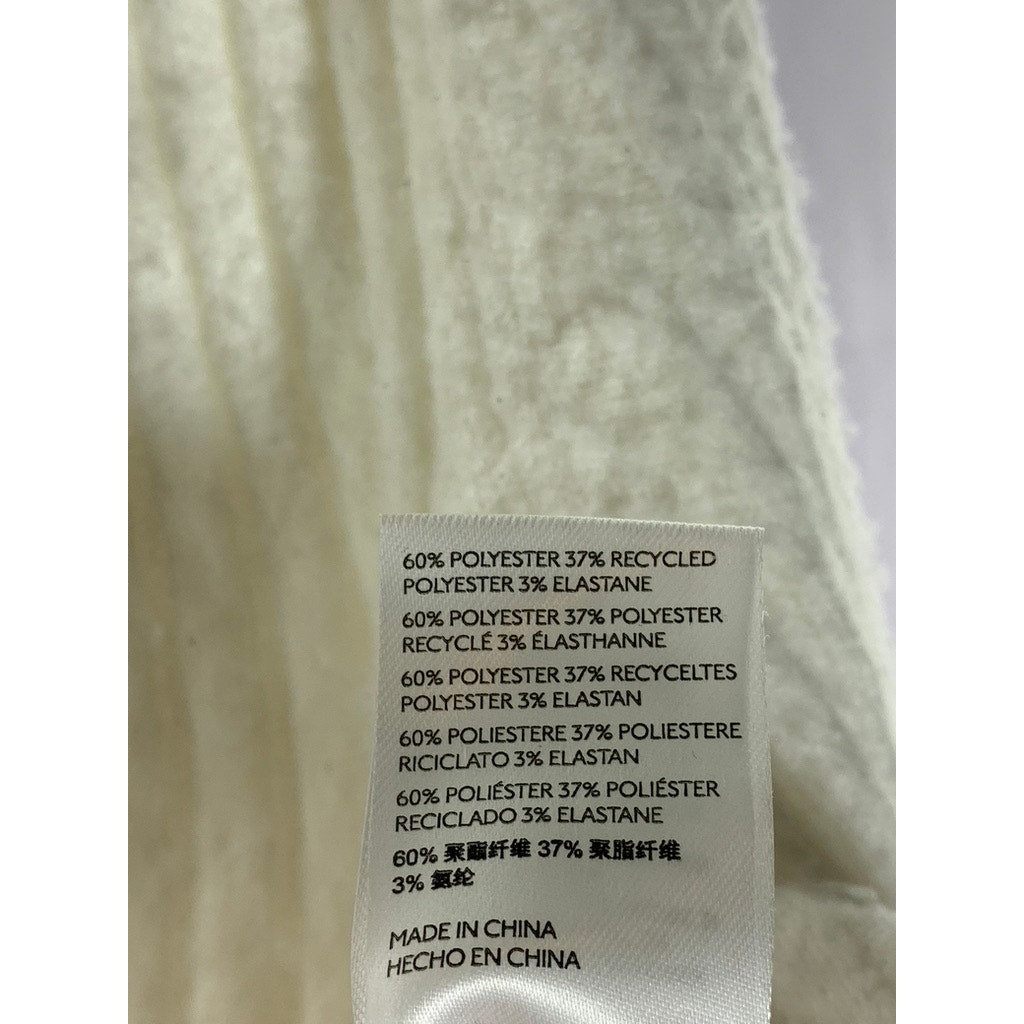 URBAN OUTFITTERS Women's Cream Fuzzy Rochelle Button-Up Cropped Cardigan SZ M