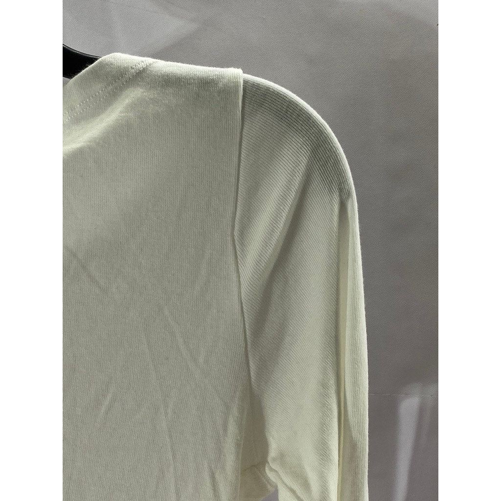 GAP Women's White Solid Boatneck Long Sleeve Favorite Tee SZ S