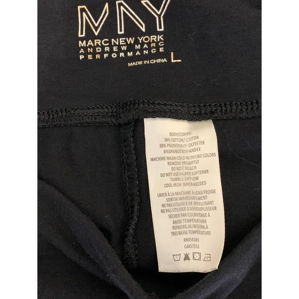 MNY Marc New York Women's Black Solid Pull-On Cinched-Hem Capri Pant SZ L