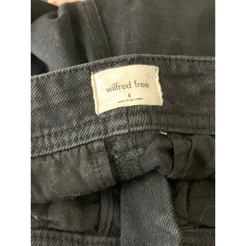 ARITZIA WILFRED FREE Women's Black Solid Cargo Straight-Leg Pants SZ 6