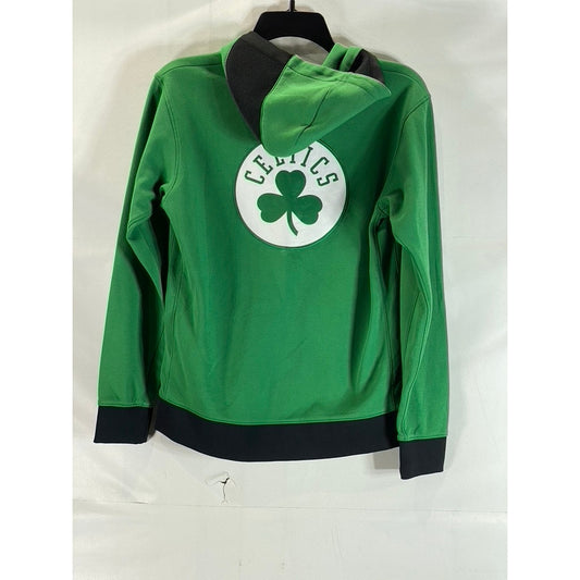 NIKE Youth Green/Black Boston Celtics Showtime Full-Zip Hooded Sweater SZ M