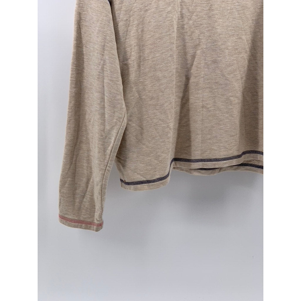 MADEWELL Women's Beige MWL Superbrushed Contrast-Stitched Sweatshirt SZ M