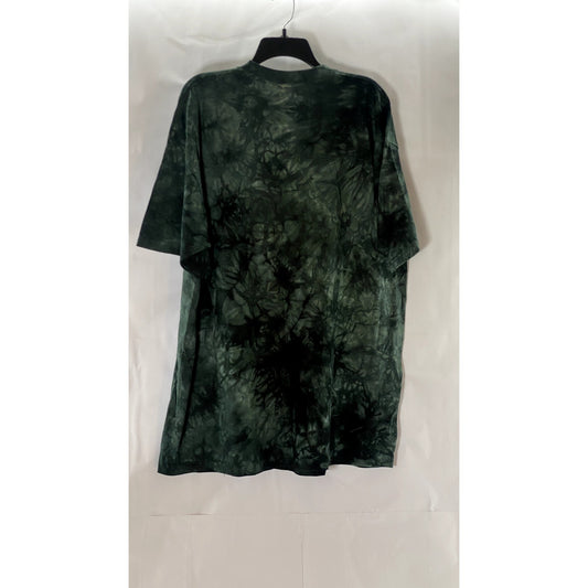 THE MOUNTAIN Women's Green Tie-Dye Native American Short Sleeve T-Shirt SZ 2XL