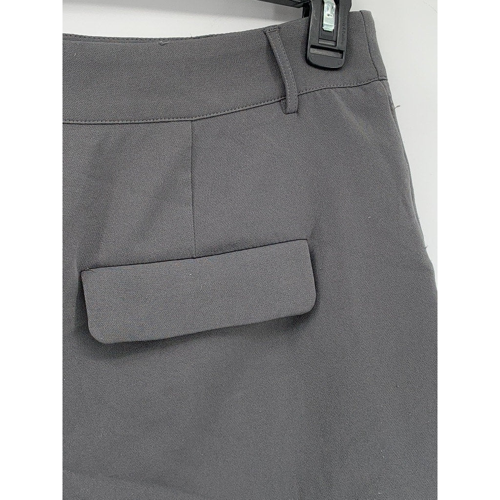 CIDER Women's Gray Solid High-Rise Casual Pleated Shorts SZ 0XL(12/14)