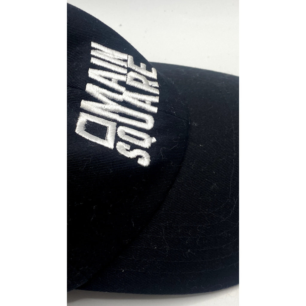 BEECHFIELD Men’s Black-White Embroidered Main Square Baseball Hat SZ OS