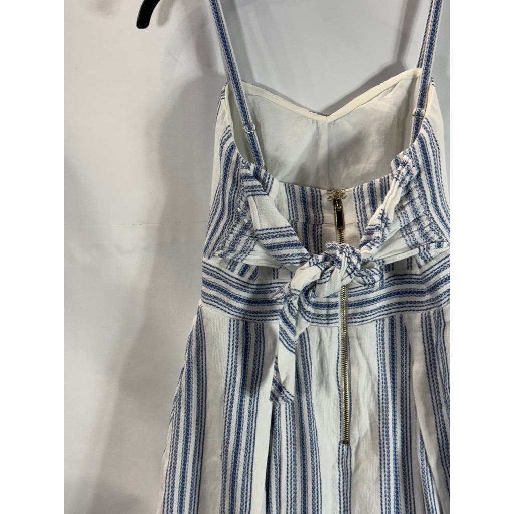 RACHEL RACHEL ROY Women's White/Blue Striped Lola Cutout Knee-Length Dress SZ 4