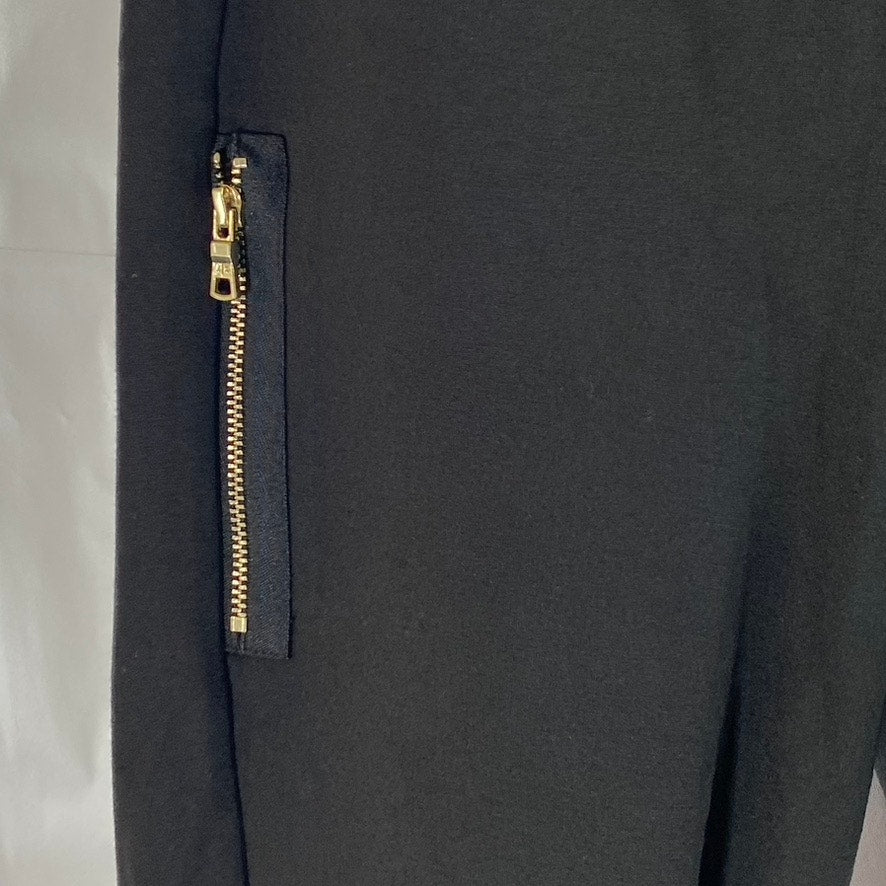 A|X ARMANI EXCHANGE Women's Black Side-Zipper Elasticized-Waist Leggings SZ S