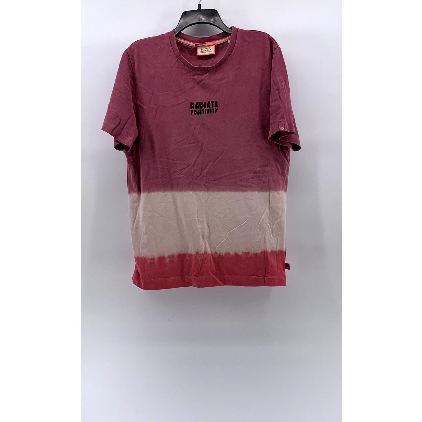 SCOTCH & SODA Men's Pink Tie-Dye Weekend Edition Radiate Positivity T-Shirt SZ M