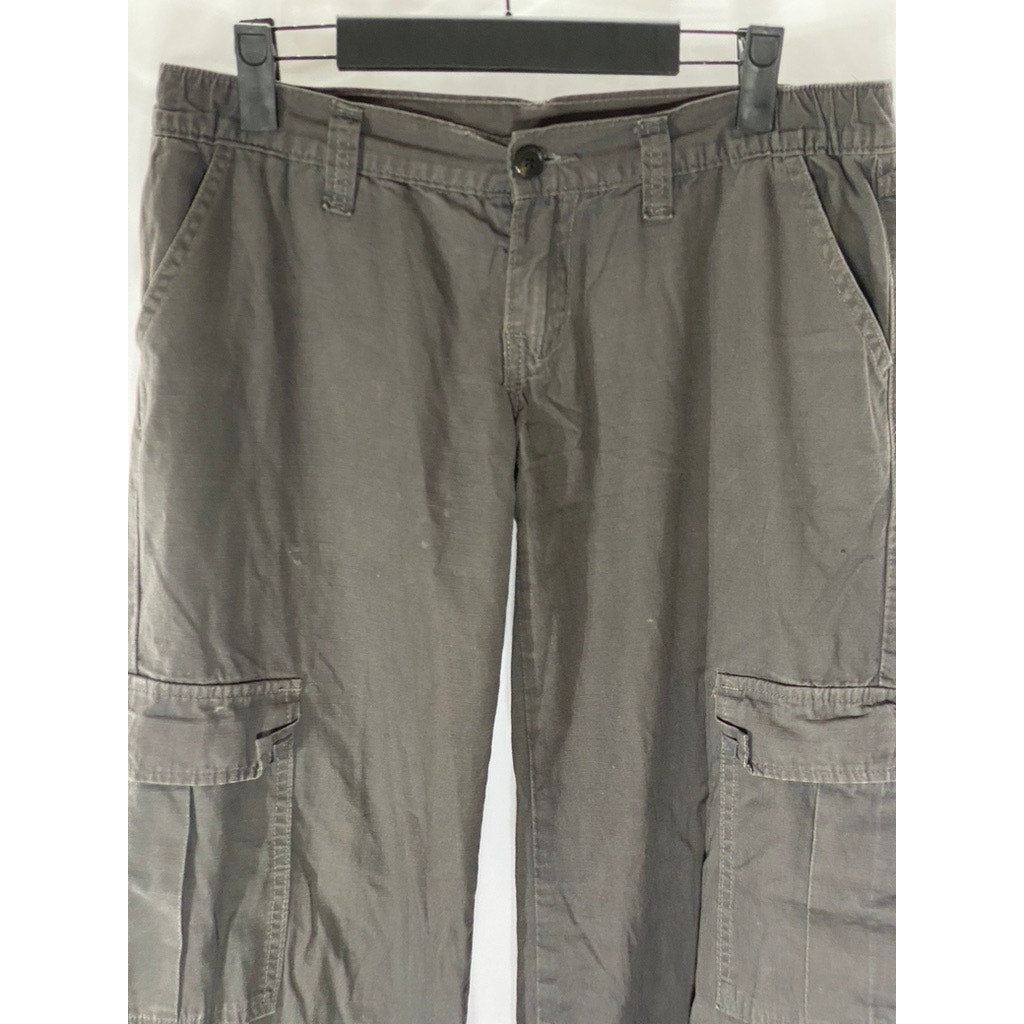 J.GALT Women's Gray Mid-Rise Straight-Leg Relaxed Fit Kyle Cargo Pants SZ S