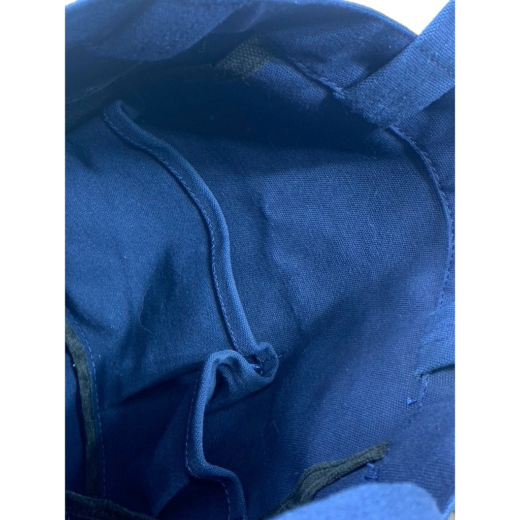 MONACLE Unisex Navy Blue Logo Snap-Button Canvas Shoulder/Handbag