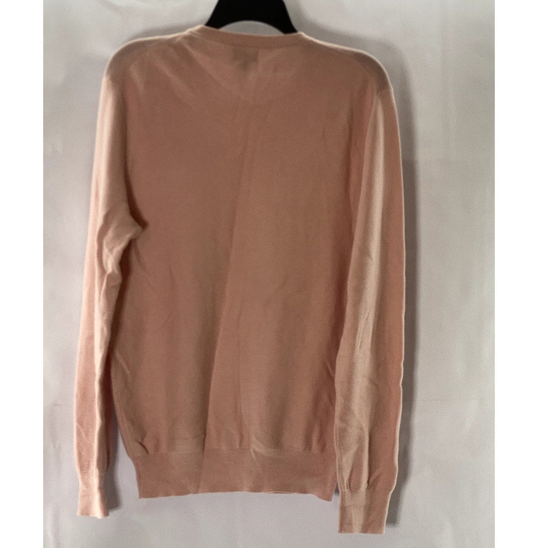 J.CREW Men's Peach Crewneck Cotton Pullover Sweater SZ S