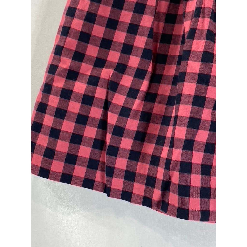 BROOKS BROTHERS Fleece Women's Red/Black Cotton Plaid Vintage Mini Skirt SZ 10