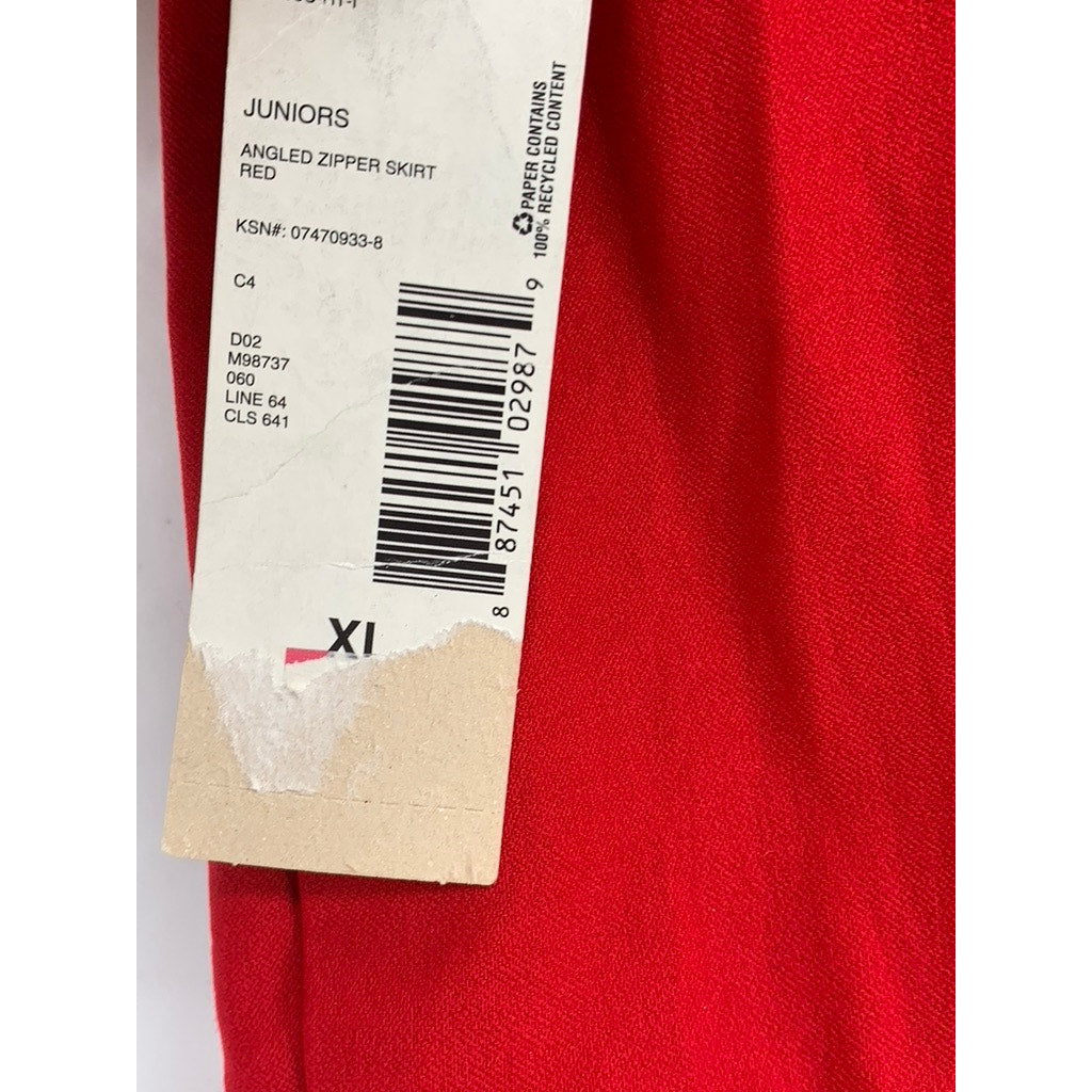 STOOSHY Juniors' Red Angle Zipper Pencil Mini Skirt SZ XL