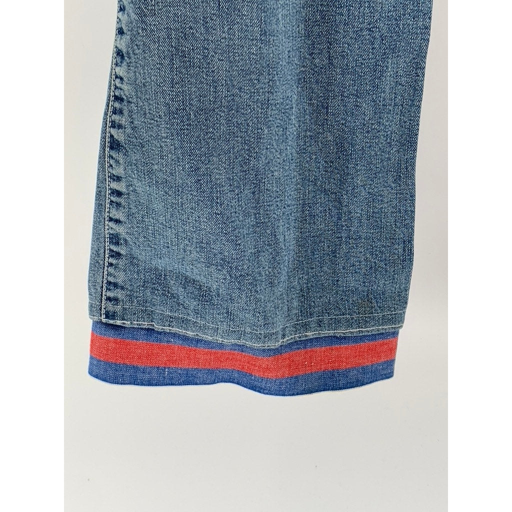 GAP Women's Blue Denim Flare Leg Cargo Jeans SZ 1