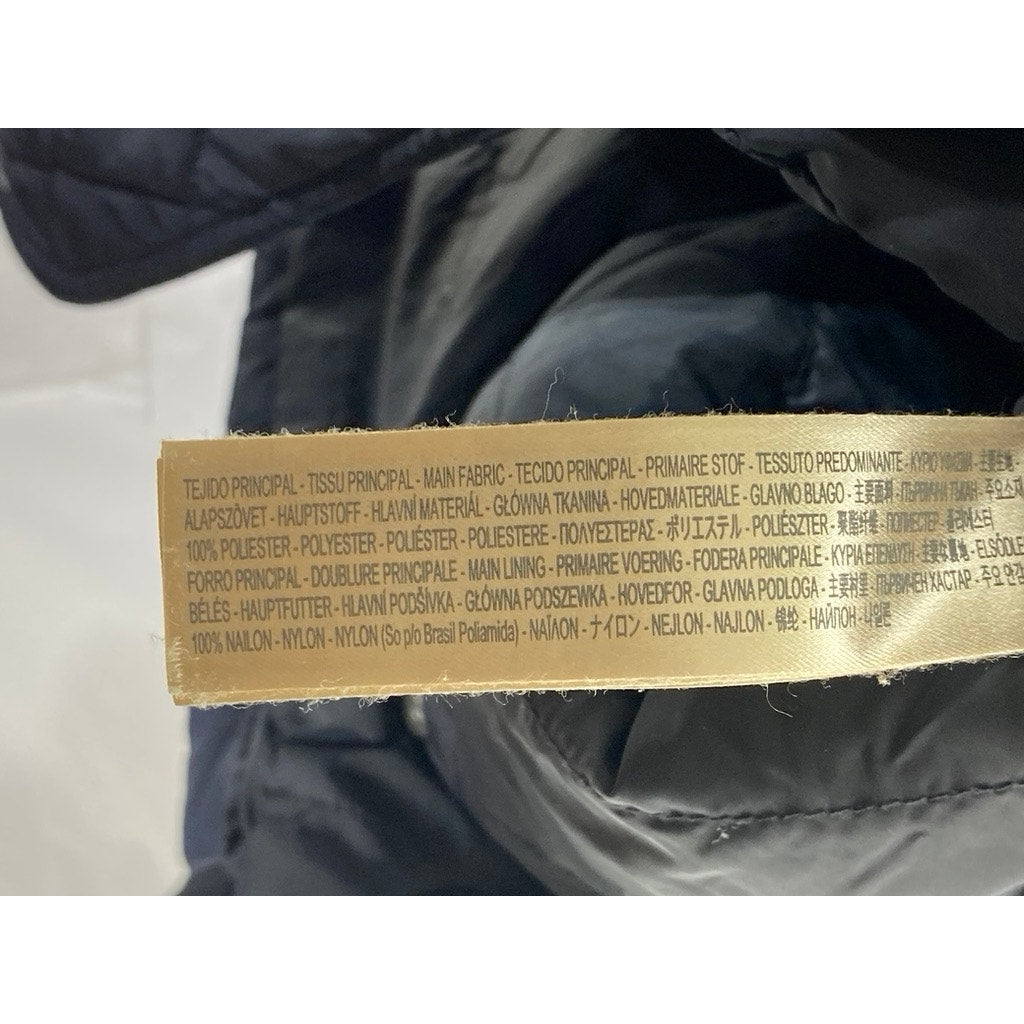 MASSIMO DUTTI  Men's Navy Snap-Button Zip-Up Quilted Jacket SZ M