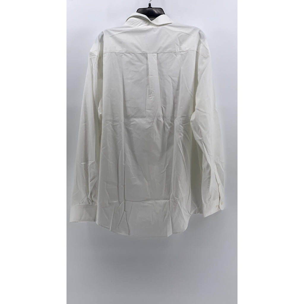 GEORGE Men's White Button-Up Long Sleeve Shirt SZ 2XL