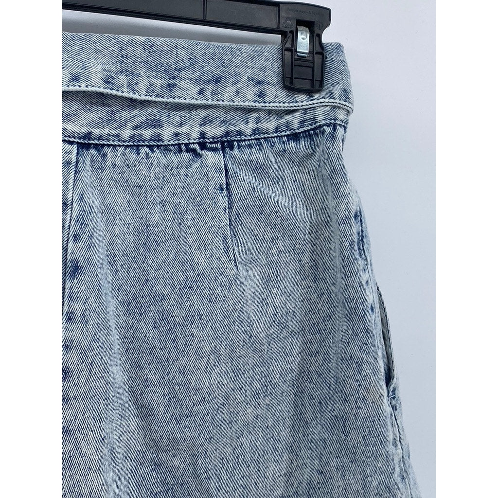 STRATOSPHERE Women's Vintage Light Wash Blue Fold-Over Waist Shorts SZ 11/12