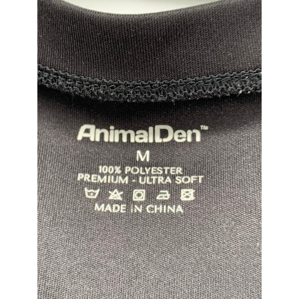 ANIMAL DEN Women's Black Solid V-Neck Soft Long Sleeve Top SZ M