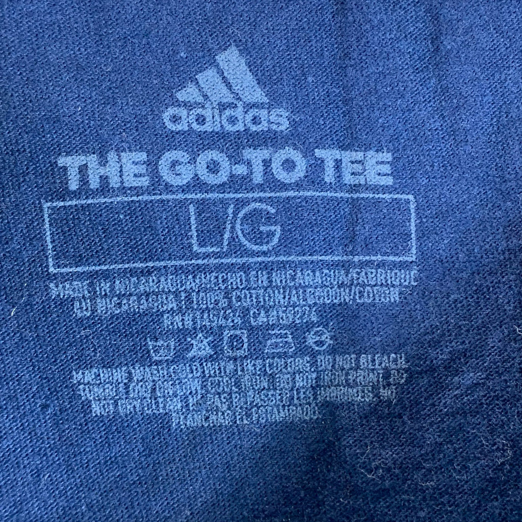 ADIDAS Men's Navy Graphic The-Go-To Short Sleeve Regular-Fit T-Shirt SZ L