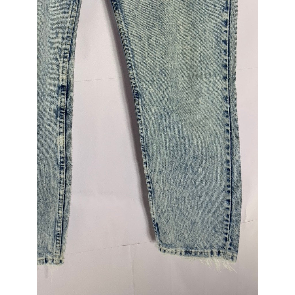 LEVI'S Men's Light Wash Distressed Denim Straight-Leg Five-Pocket Jean SZ 30X30