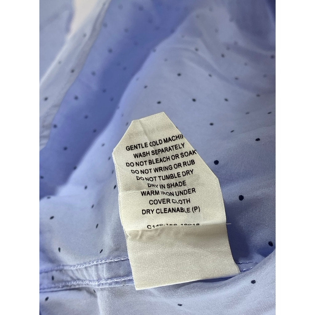 MARCS Men's Light Blue Micro Dot Regular Fit Button-Up Long Sleeve Shirt SZ M