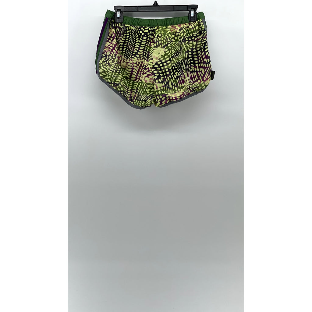 ADIDAS Women's Green Printed Climalite Elastic Waist Active Running Shorts SZ S