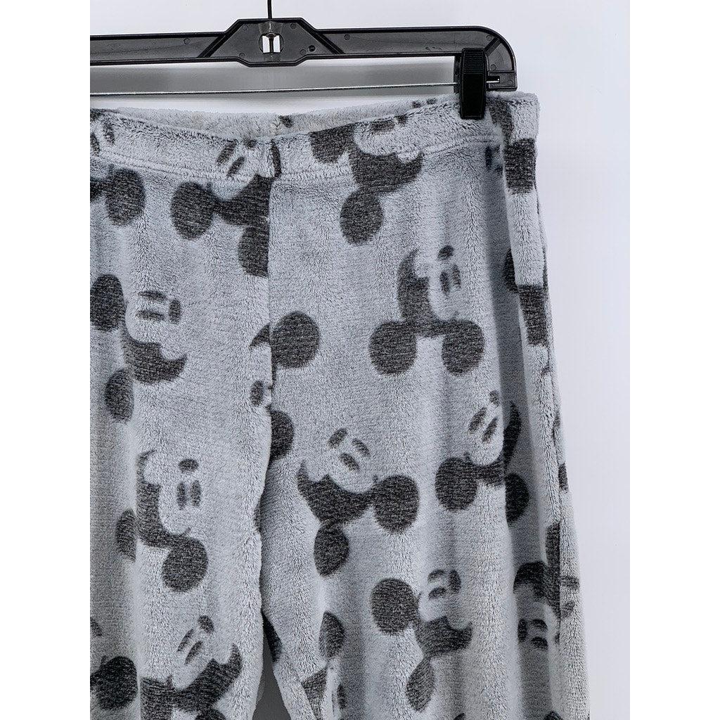 DISNEY Women's Black-Gray Mickey Mouse Fleece Sweatpants SZ S