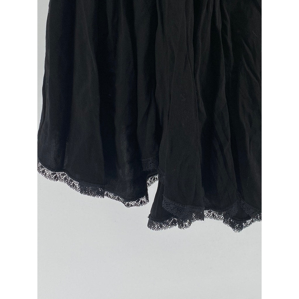 ZADIG  & VOLTAIRE Women's Black Ruffle-Trim Long Sleeve Prairie Knee Dress SZ XS