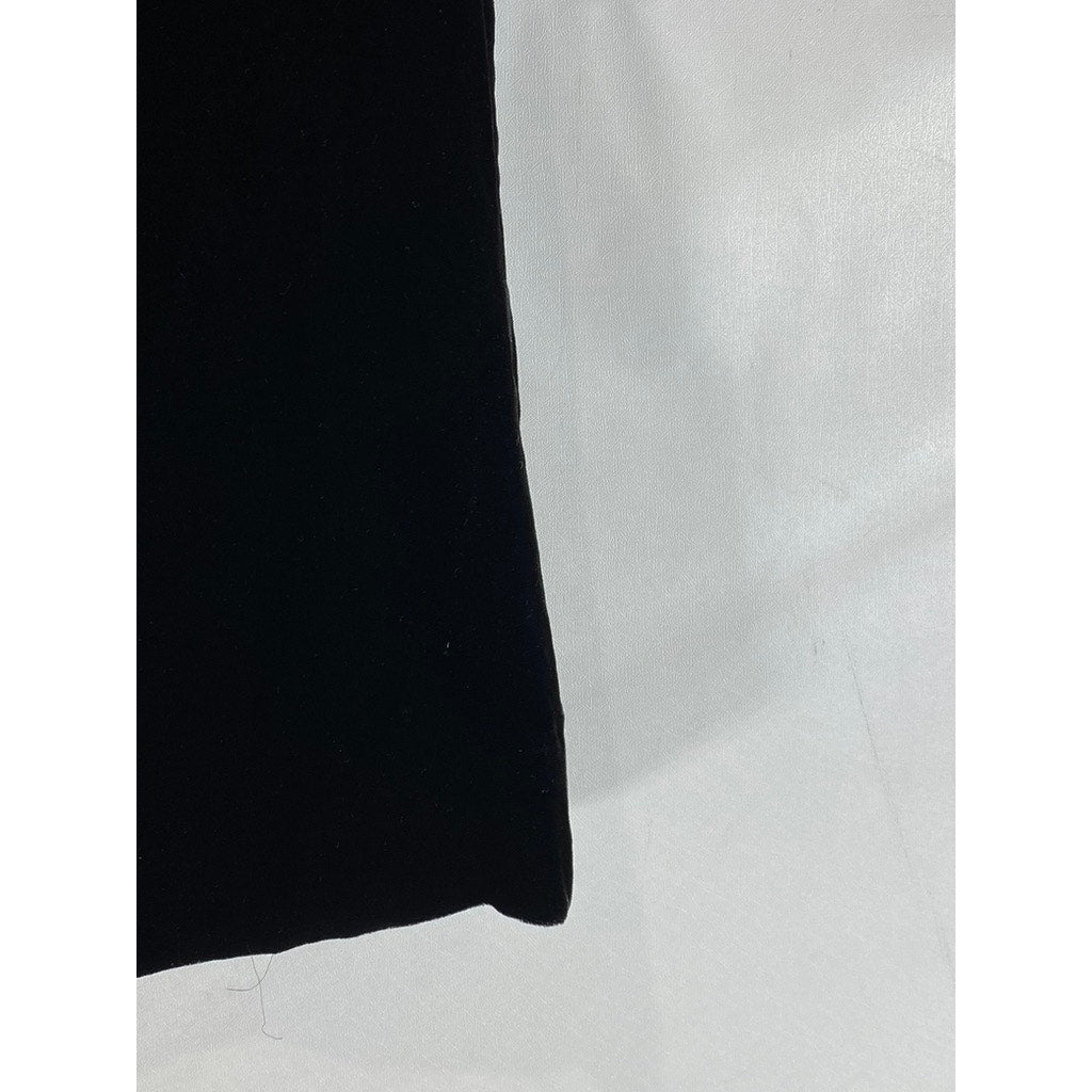 COS Women's Black Mulberry Silk-Mix Draped Roll-Neck Short Sleeve Velvet Top SZ4