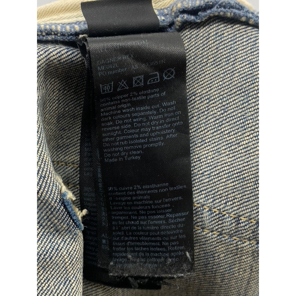 ALL SAINTS Men's Blue Distressed Denim Slim-Fit Button-Fly Jeans SZ 30