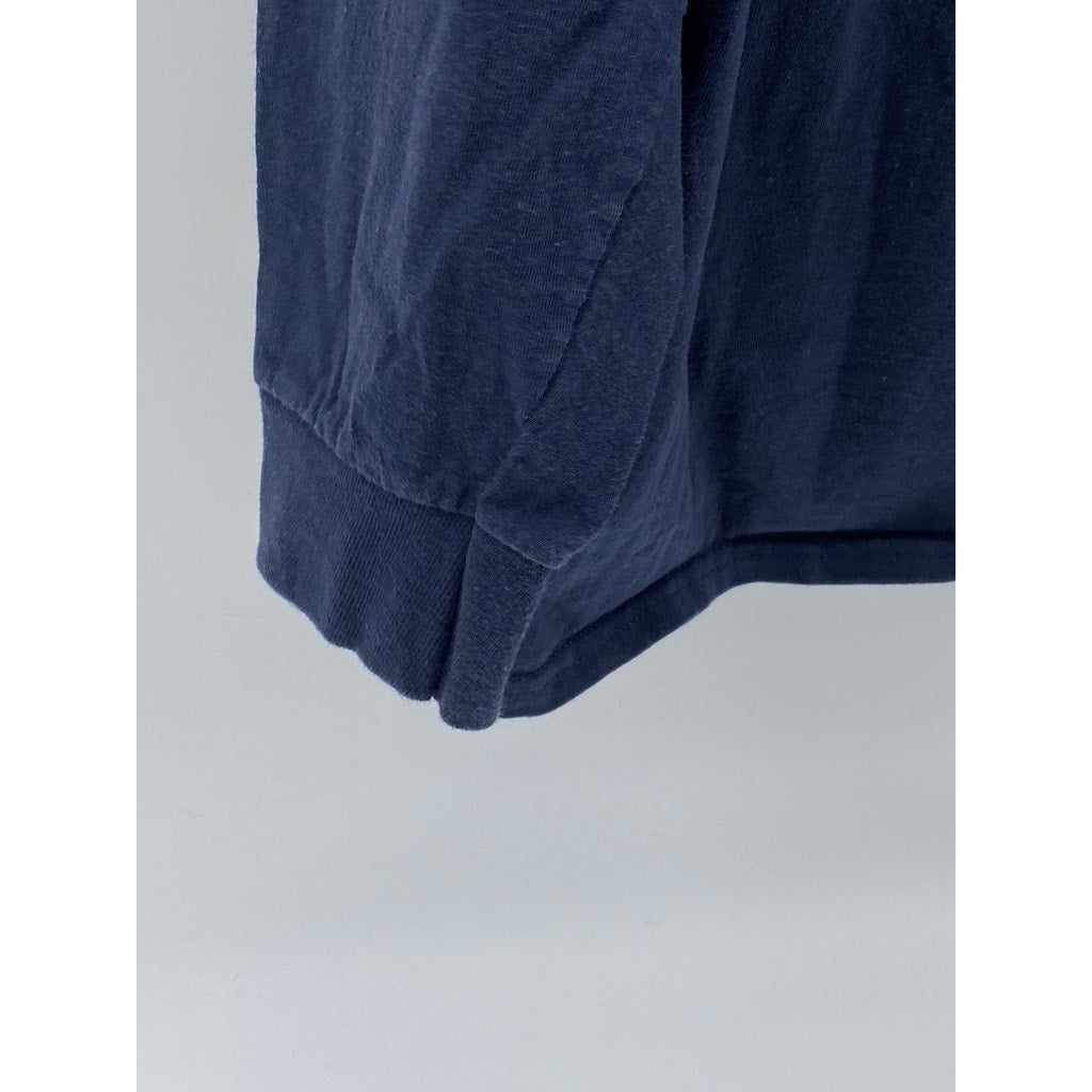 PORT & COMPANY Men’s Navy Blue Crewneck Long Sleeve Essential T-Shirt SZ XL