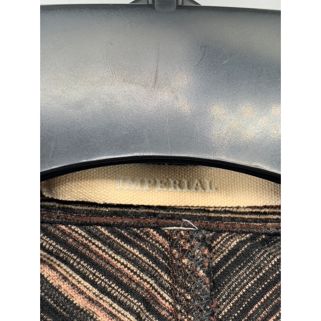 IMPERIAL Women's Brown Striped Corduroy Button-Up Long Sleeve Top SZ M