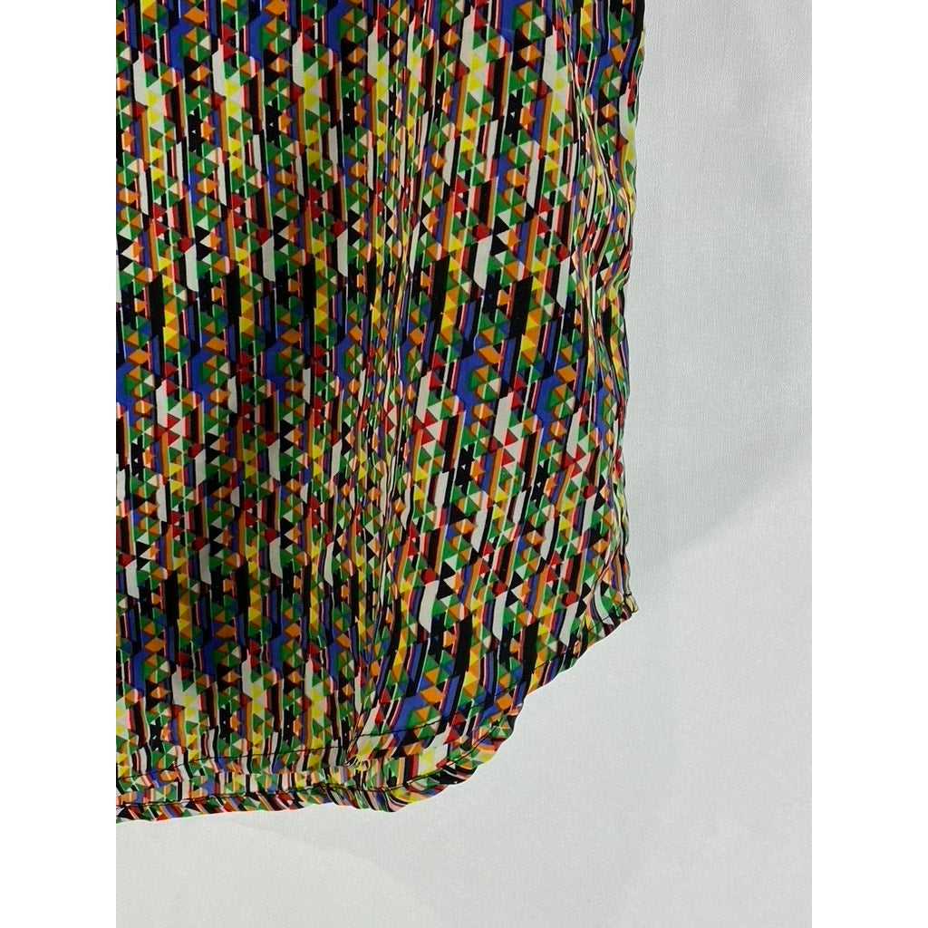 XXI Women's Multicolor Pattern Print V-Neck Open Back Sleeveless Tank Top SZ S