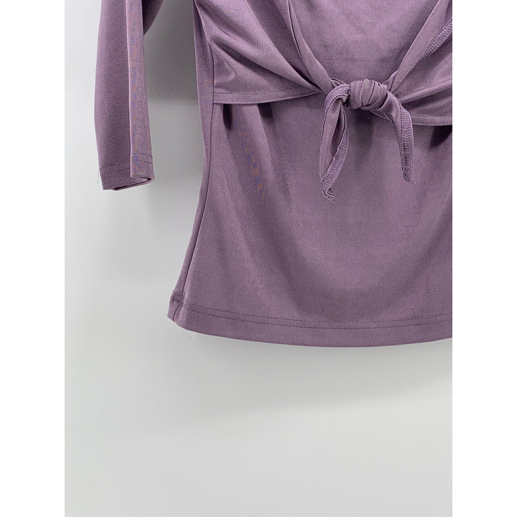 WRAPPER Women's Vintage Mauve 3/4 Sleeve Shawl Layered Scoop-Neck Top SZ M