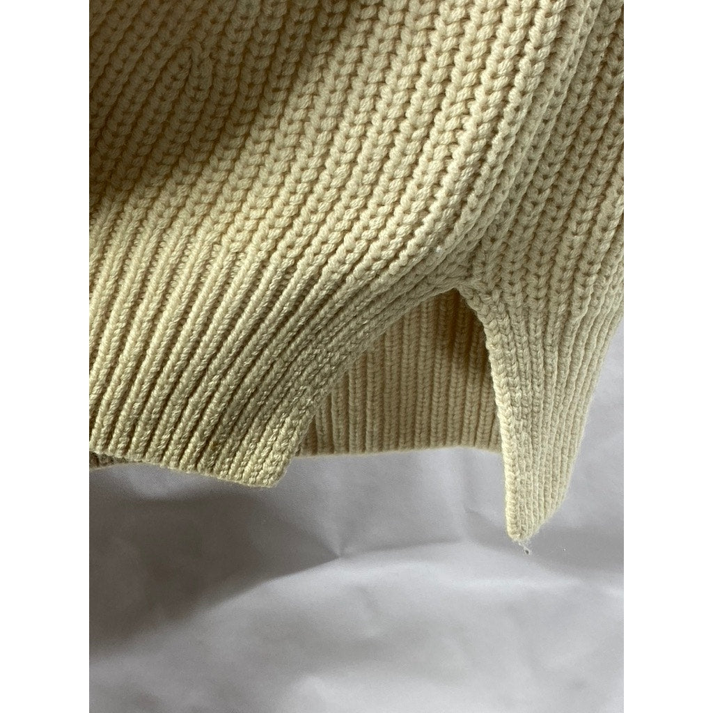 CLUB MONACO Women's Beige Wool Crewneck Knit Pullover Sweater SZ XS