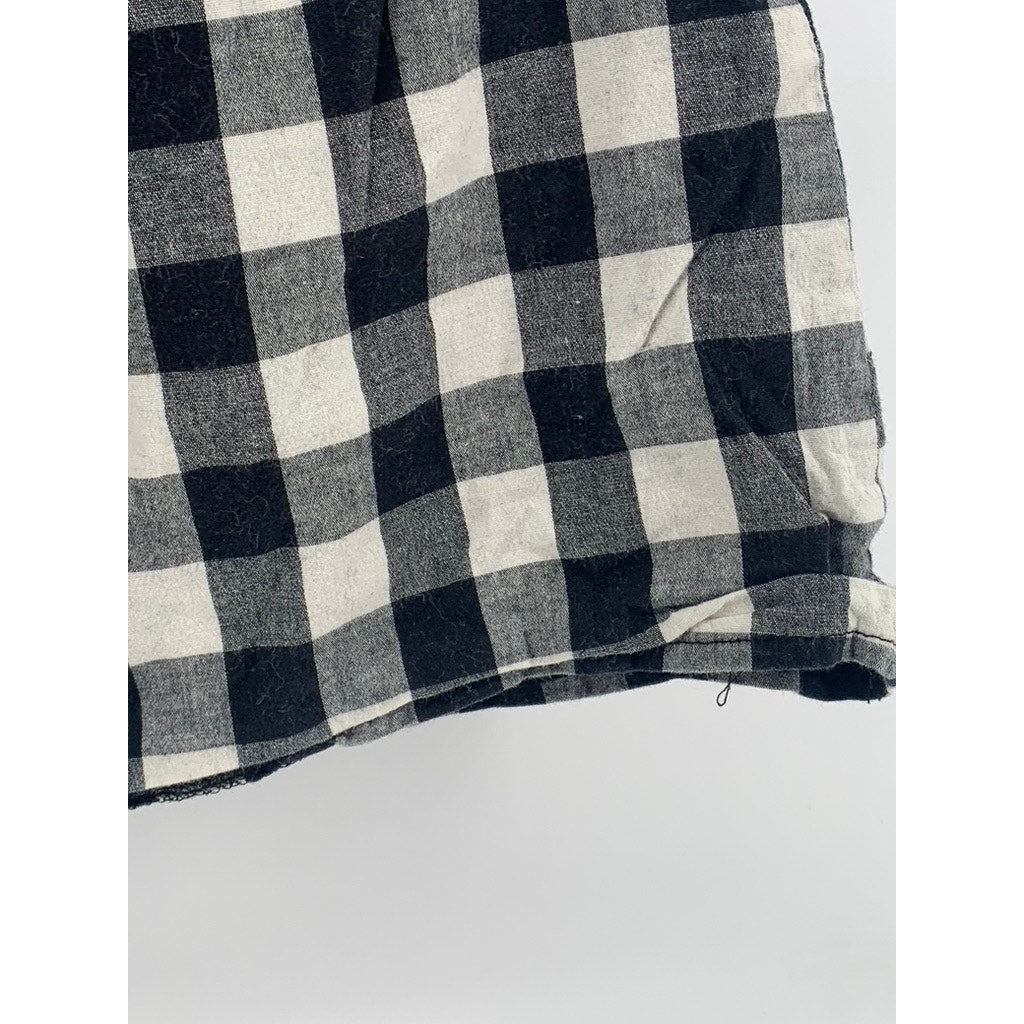 POETRY CLOTHING Women's Black-White Plaid Strapless Top SZ L